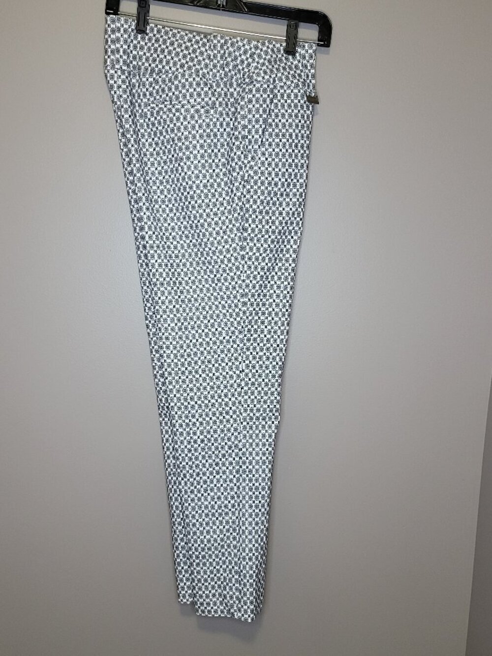 Lisette L Sport White Black Geometric Print Golf Pants Women's 14 Stretch Ankle